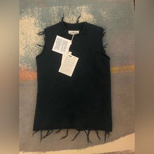 Maison Margiela Alpaca Wool Vest in Dark Green